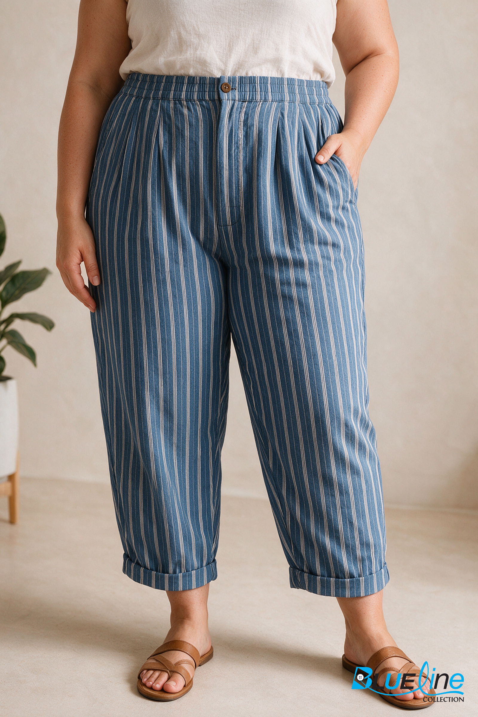 Women’s Mid-Rise Linen Blend Capri Pants