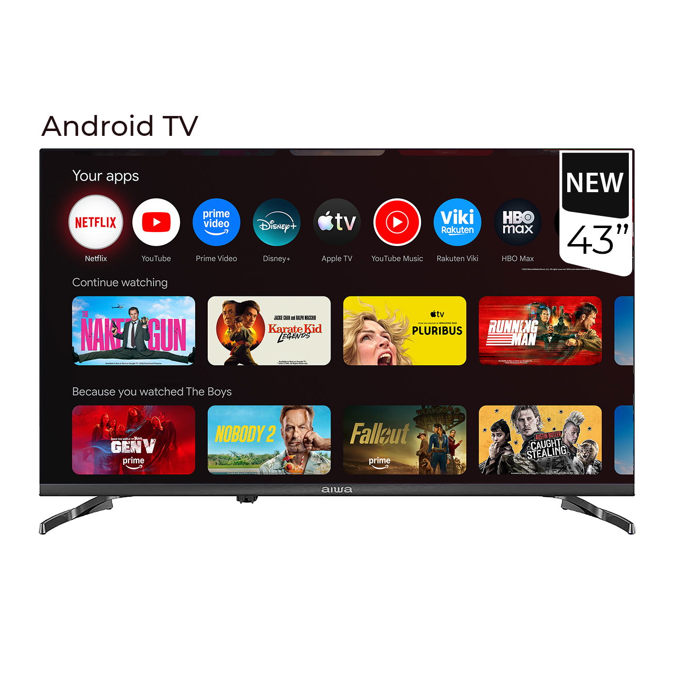 AIWA 43" FULL SCREEN SMART TELEVISION - JH43AS210N