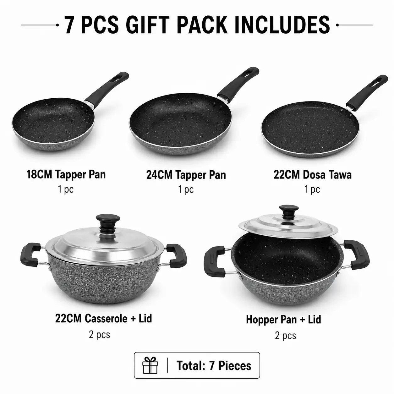 DECORLINE NON STICK GIFT SET 7PCS-TGEXSET7P - 2