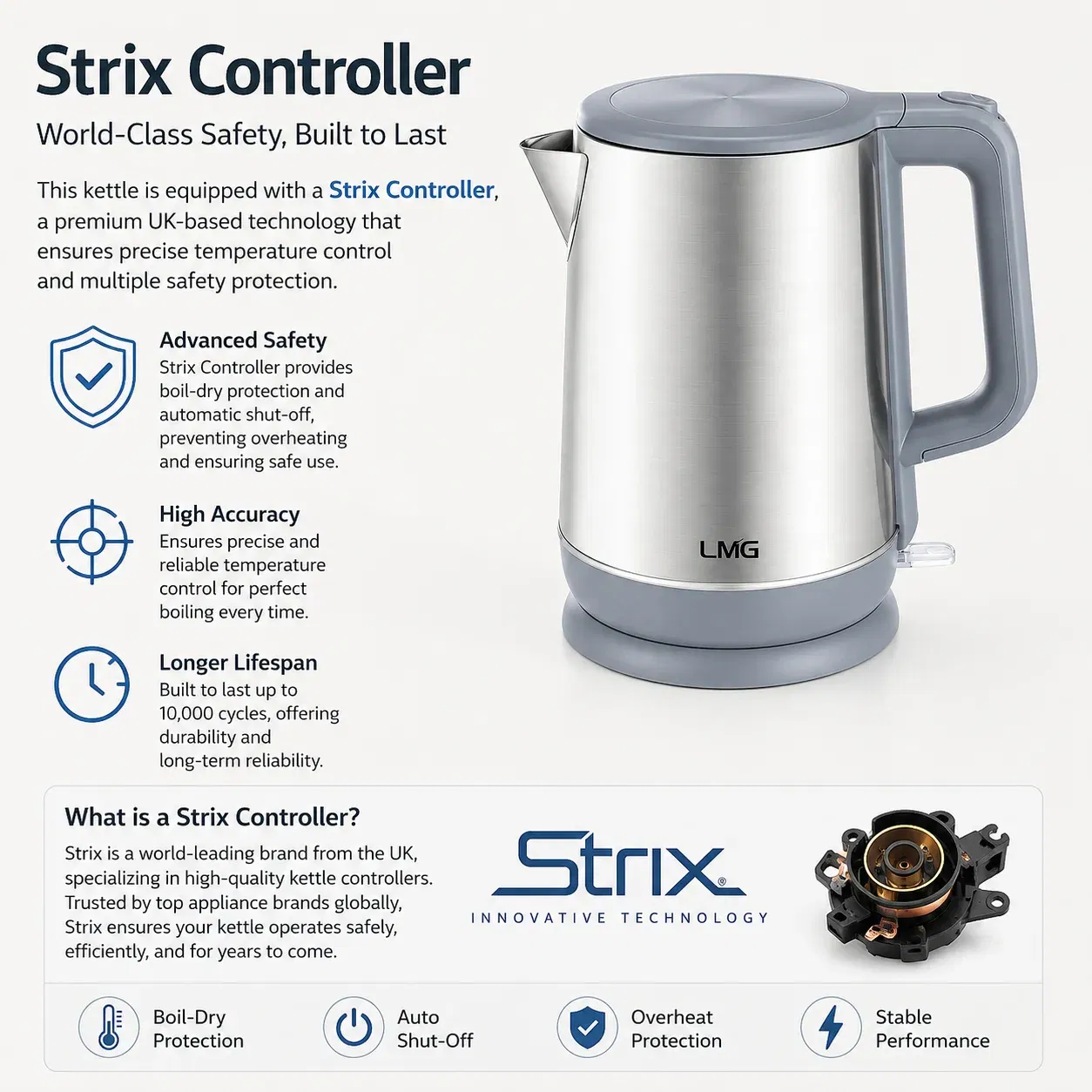 LMG 1.7L STAINLESS STEEL KETTLE - LIMPGHR351 - 3
