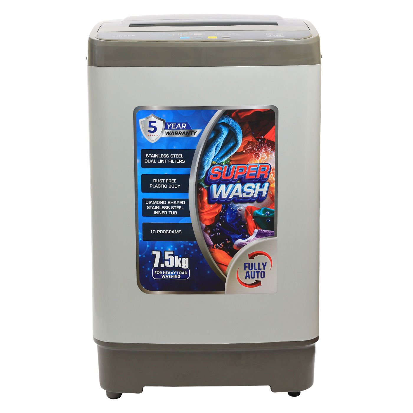 Singer Fully Auto Washing Machine 7.5kg Top Loader