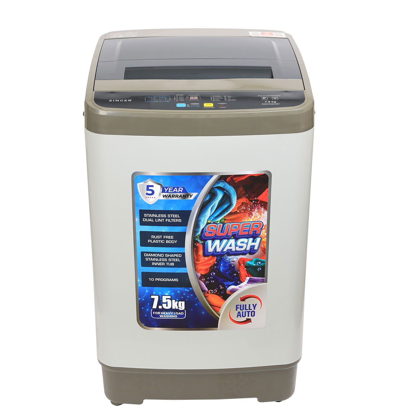 Singer Fully Auto Washing Machine 7.5kg Top Loader