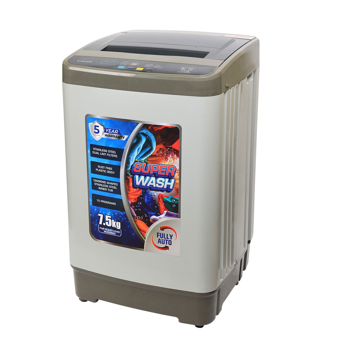 Singer Fully Auto Washing Machine 7.5kg Top Loader - 3