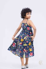 navy‑blue floral dress - 3