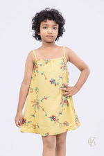Sunshine‑bright sleeveless A line strappy dress  - 1