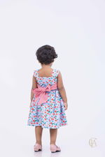 Girl's printed floral dress with lining  - 4