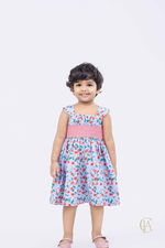 Girl's printed floral dress with lining  - 3