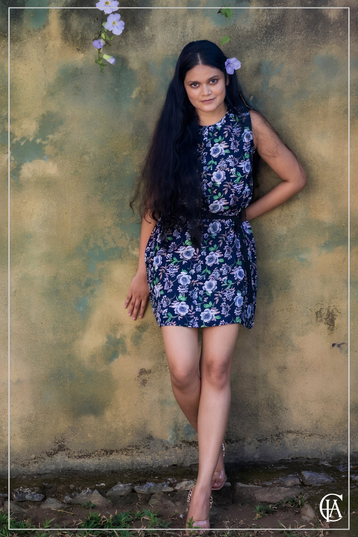 PTD blue floral dress 