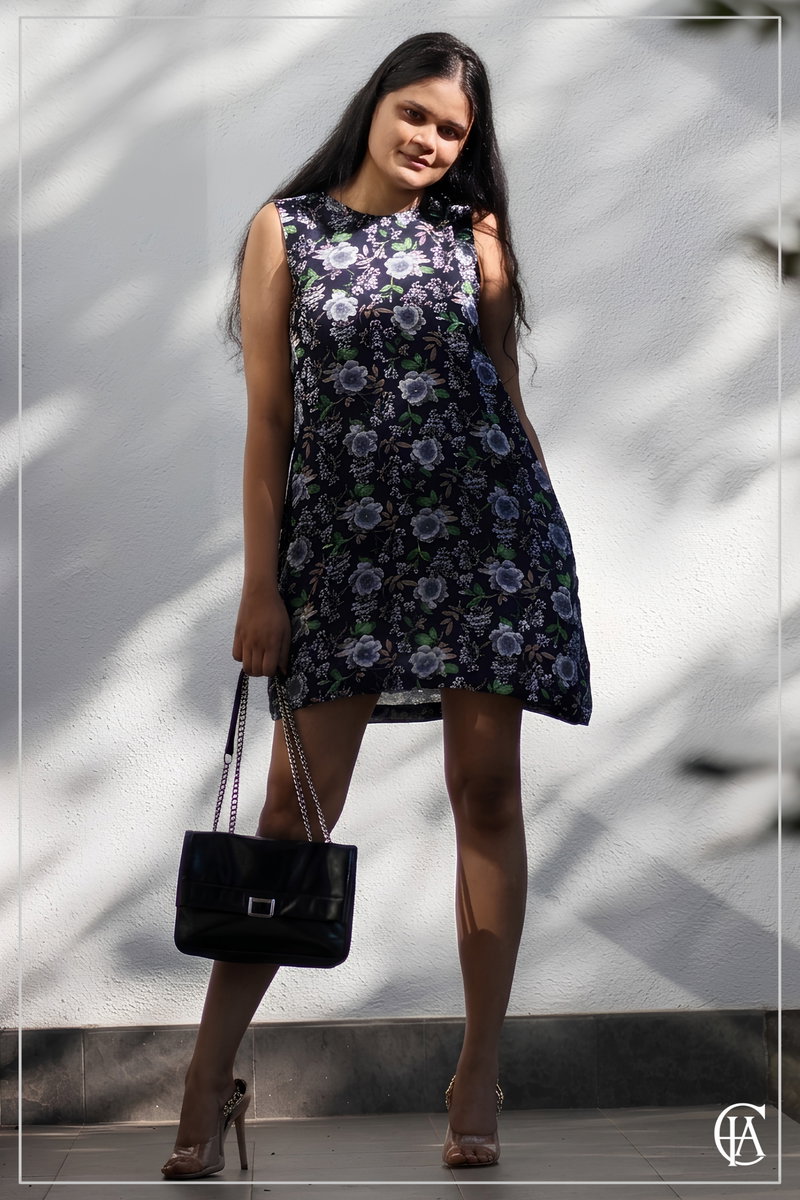 PTD blue floral dress 