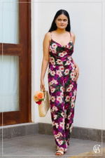 PTD Floral Cowl Neck Jumpsuit S - 1