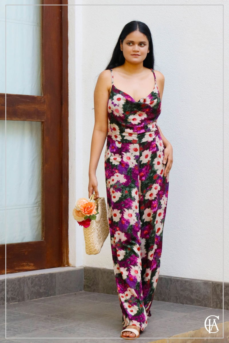 PTD Floral Cowl Neck Jumpsuit S