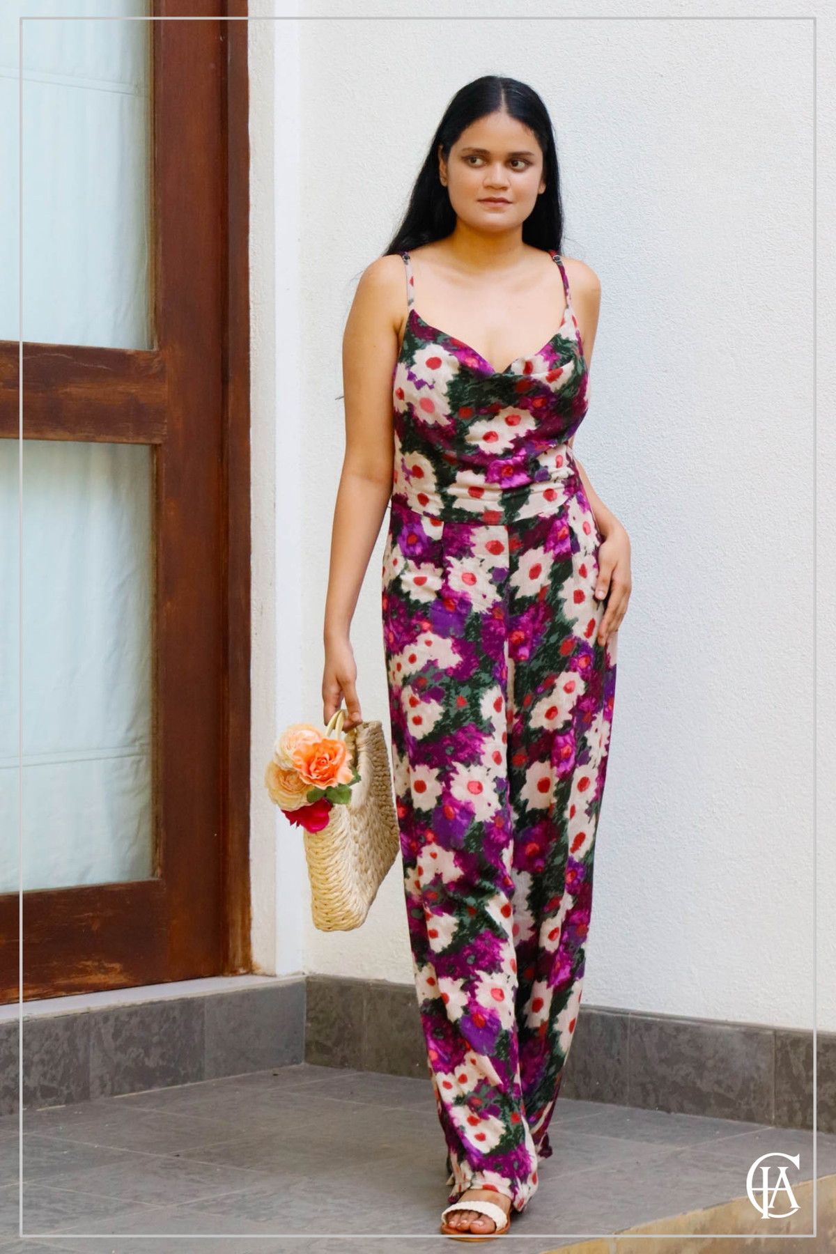 PTD Floral Cowl Neck Jumpsuit S