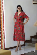 Crossover Kimono red dress  - 3