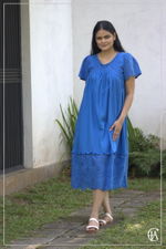 Sapphire Blue cut loan dress with sleeve - 2