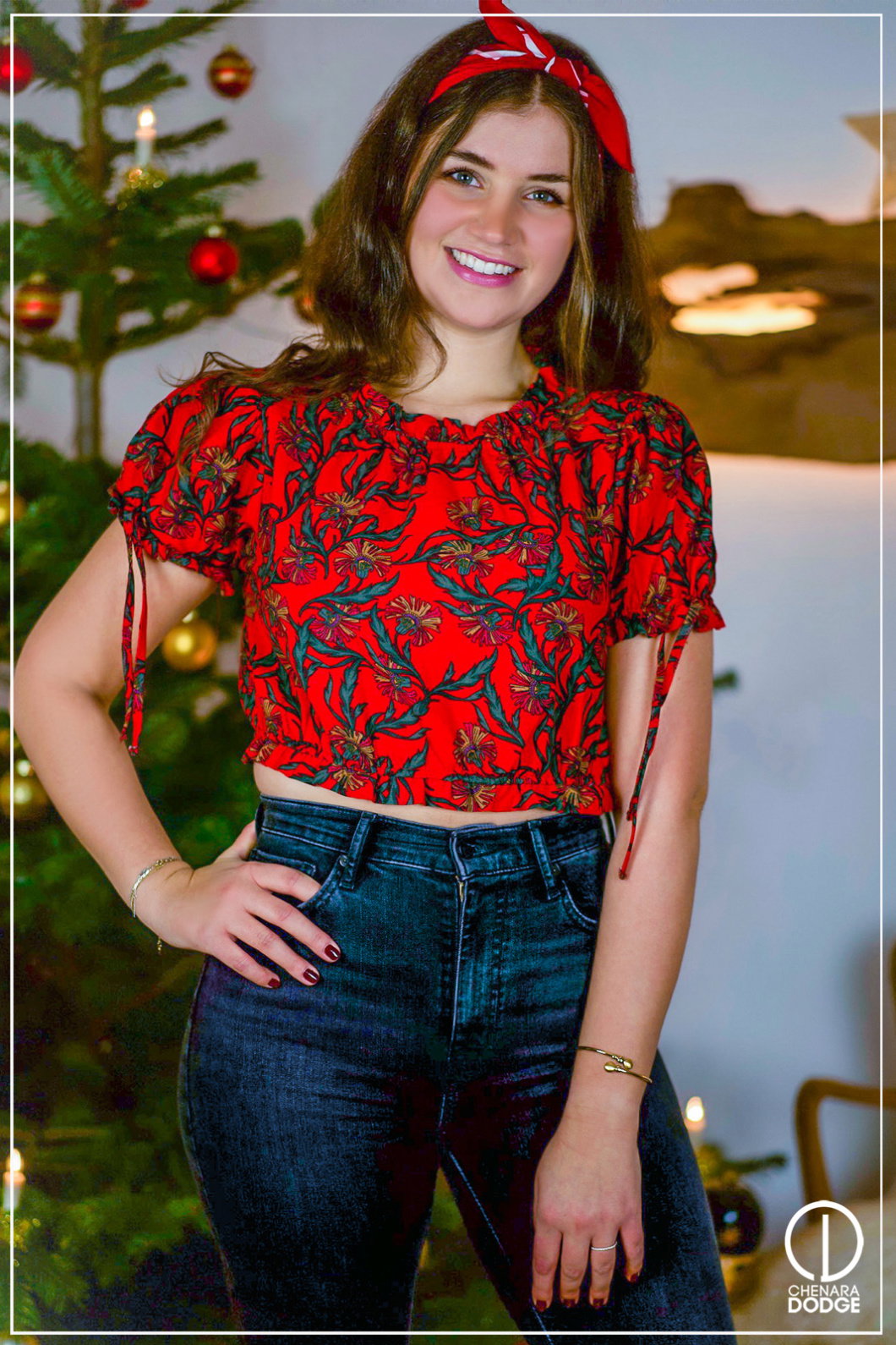 FIONA PRINTED RUFFLE TOP