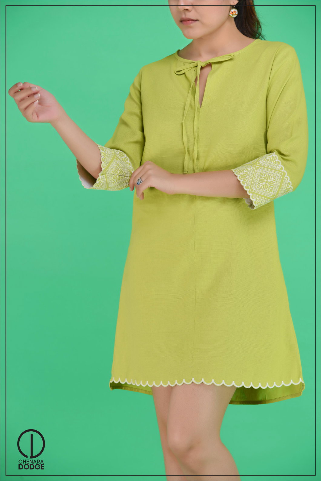 FIONA EMBROIDERY MINI DRESS-UK10