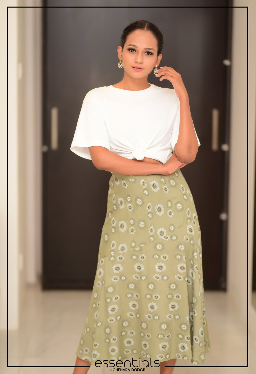 BECKY PRINTED HIGH-WAIST SKIRT-UK14