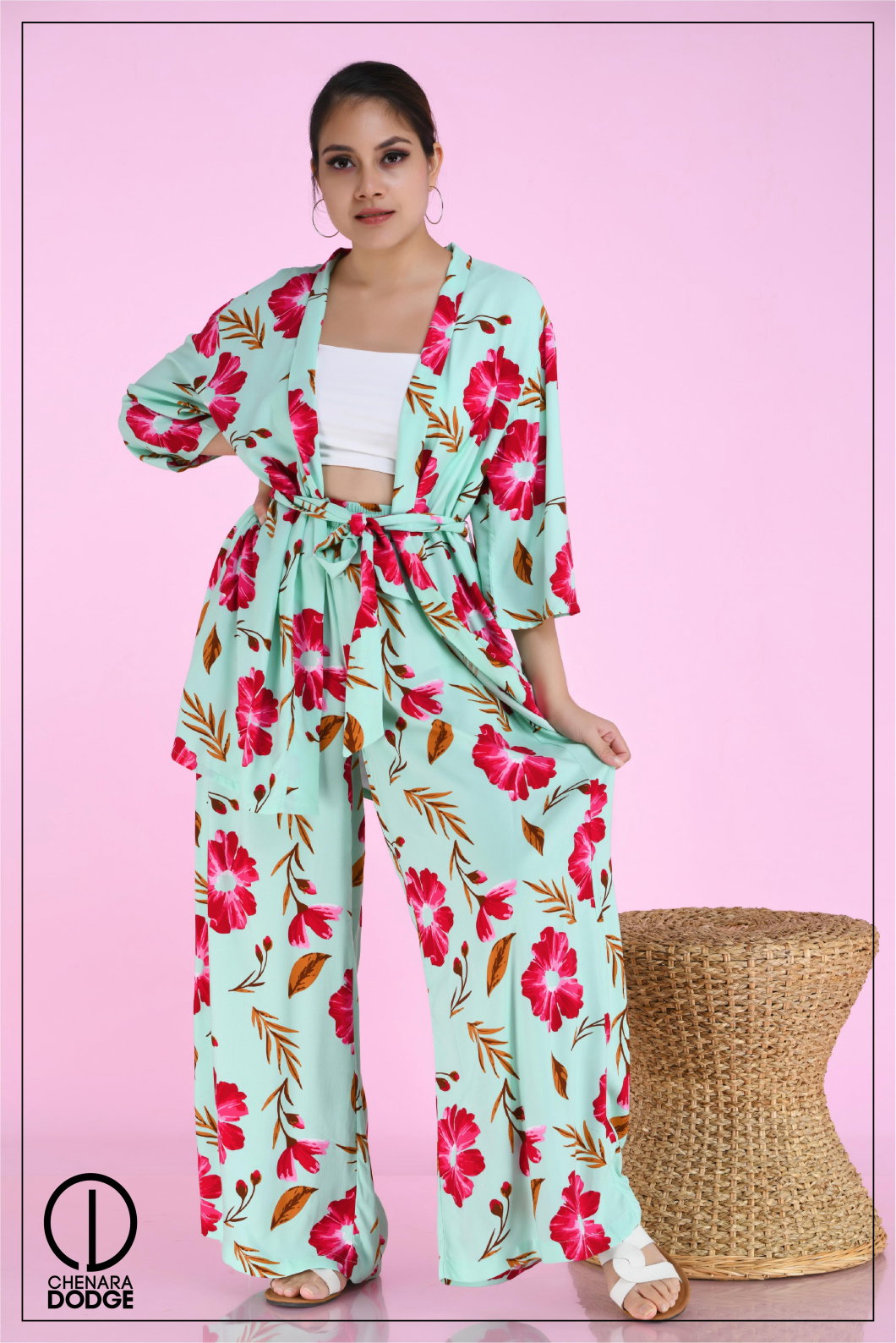 RUBY PRINTED TOP & PANT LOUNGEWEAR SET-UK8