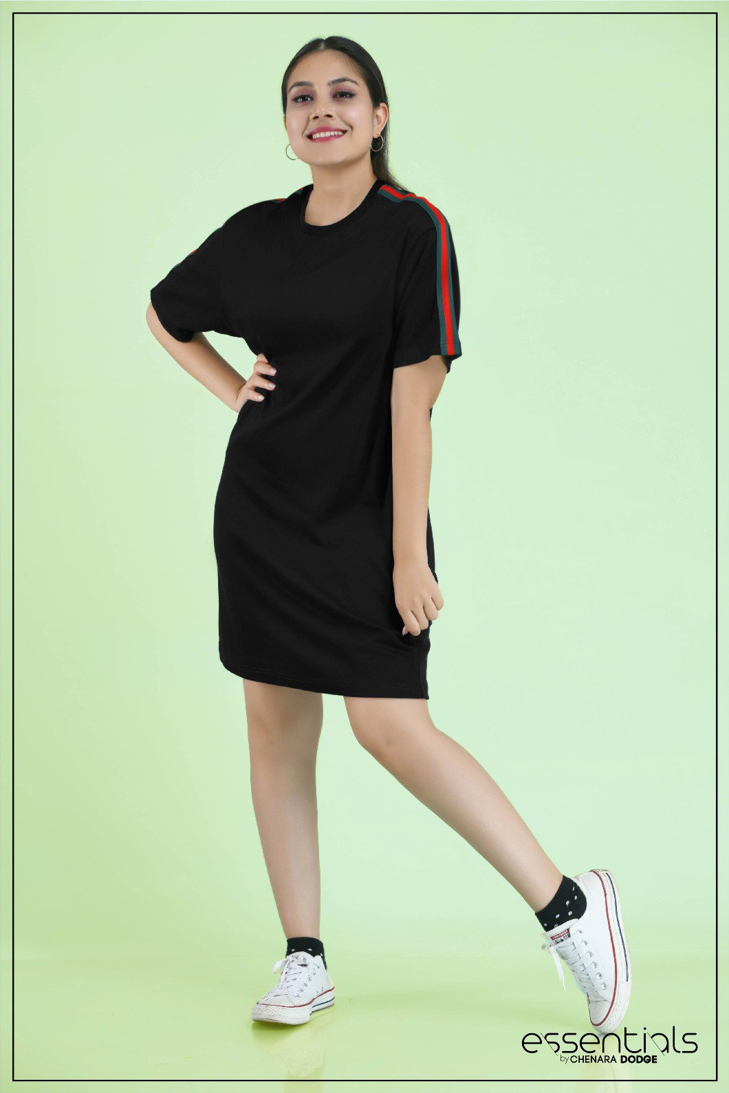 CIERA TAPE T-SHIRT DRESS-UK8