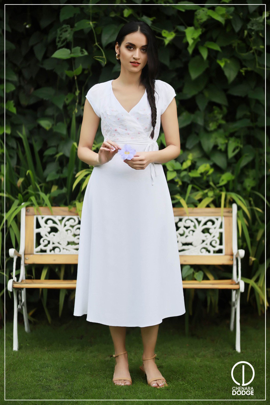 Zoe Bow with Crystal Embellished Midi Dress