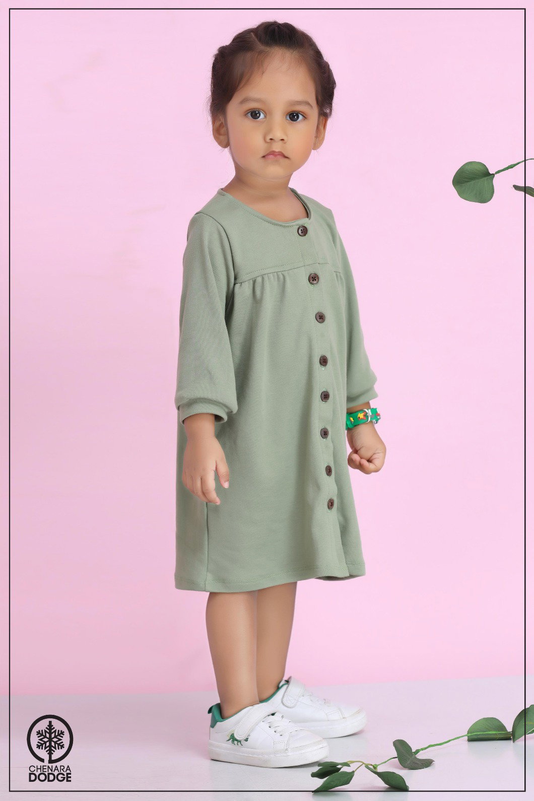JULIE BUTTONED KID'S DRESS-1YR