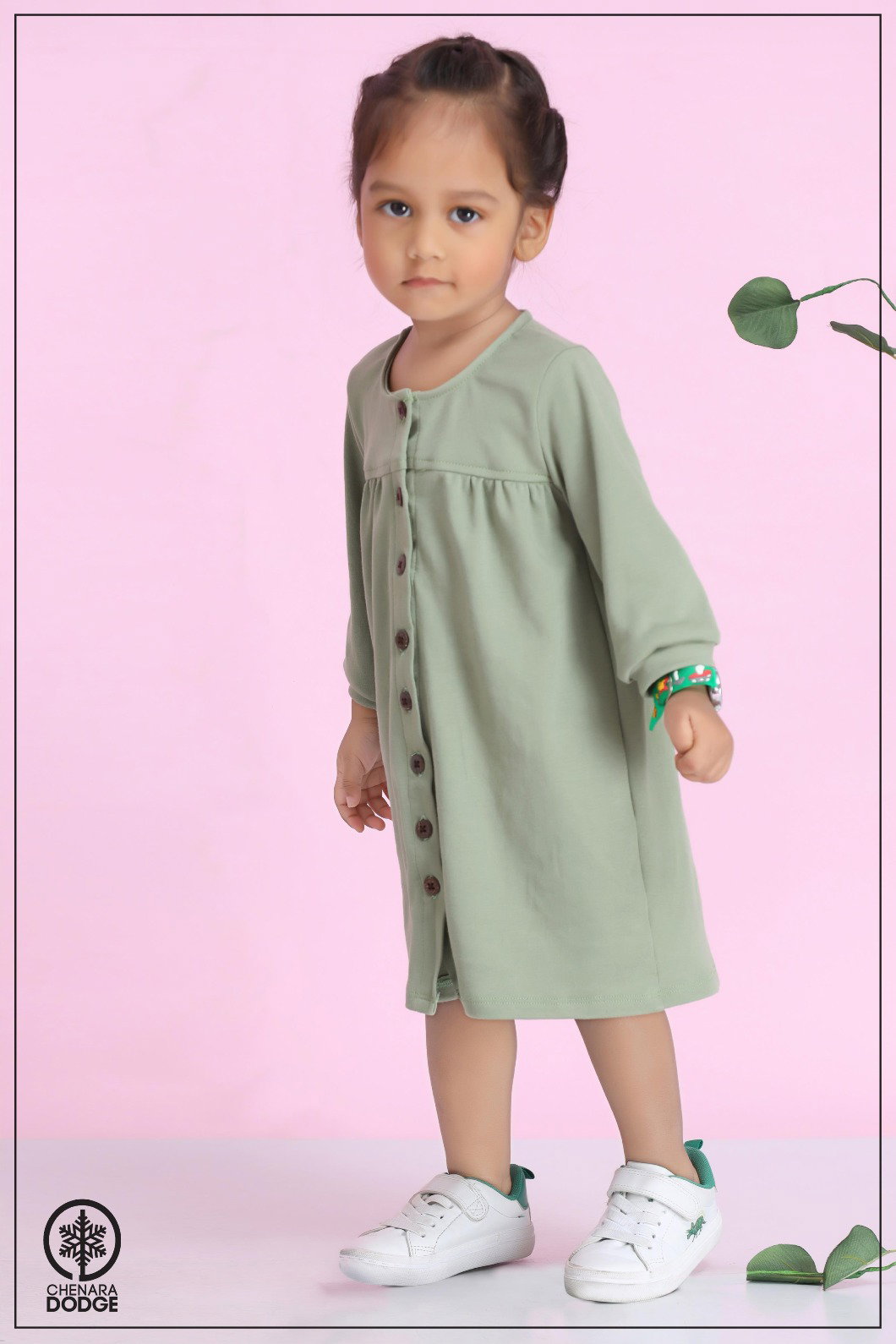 JULIE BUTTONED KID'S DRESS-1YR