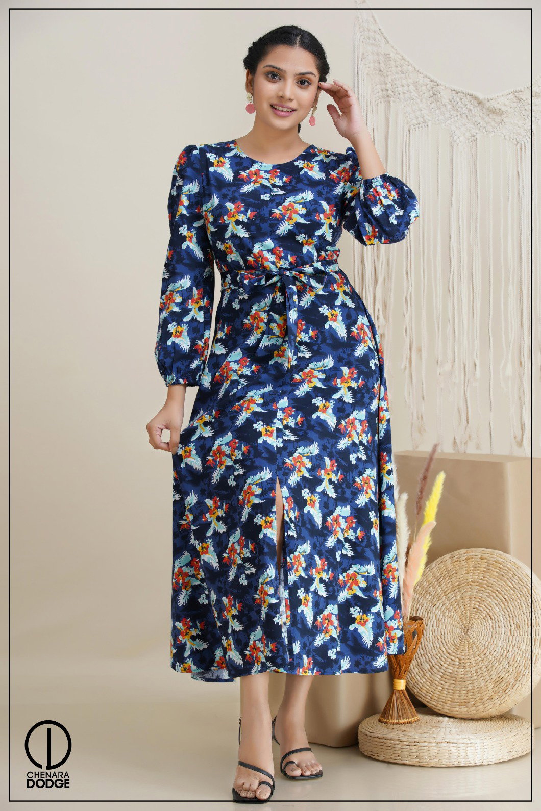 JULIE SLIT MAXI DRESS-UK8