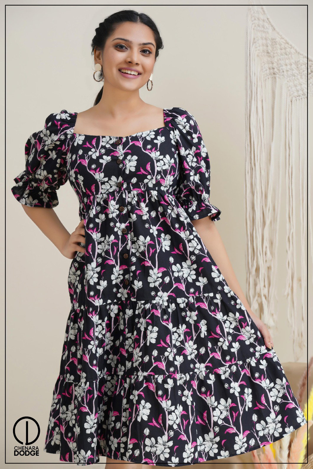 LUCY TIERED MIDI DRESS-UK8