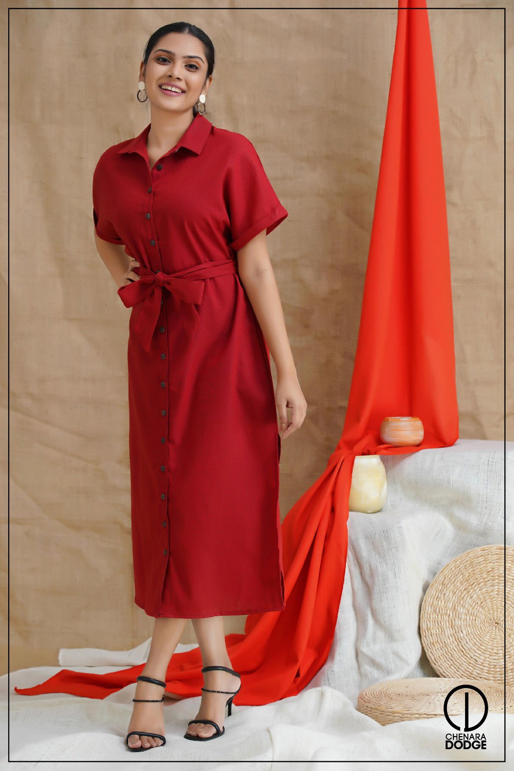 BIANCA BUTTONED MIDI DRESS-UK8