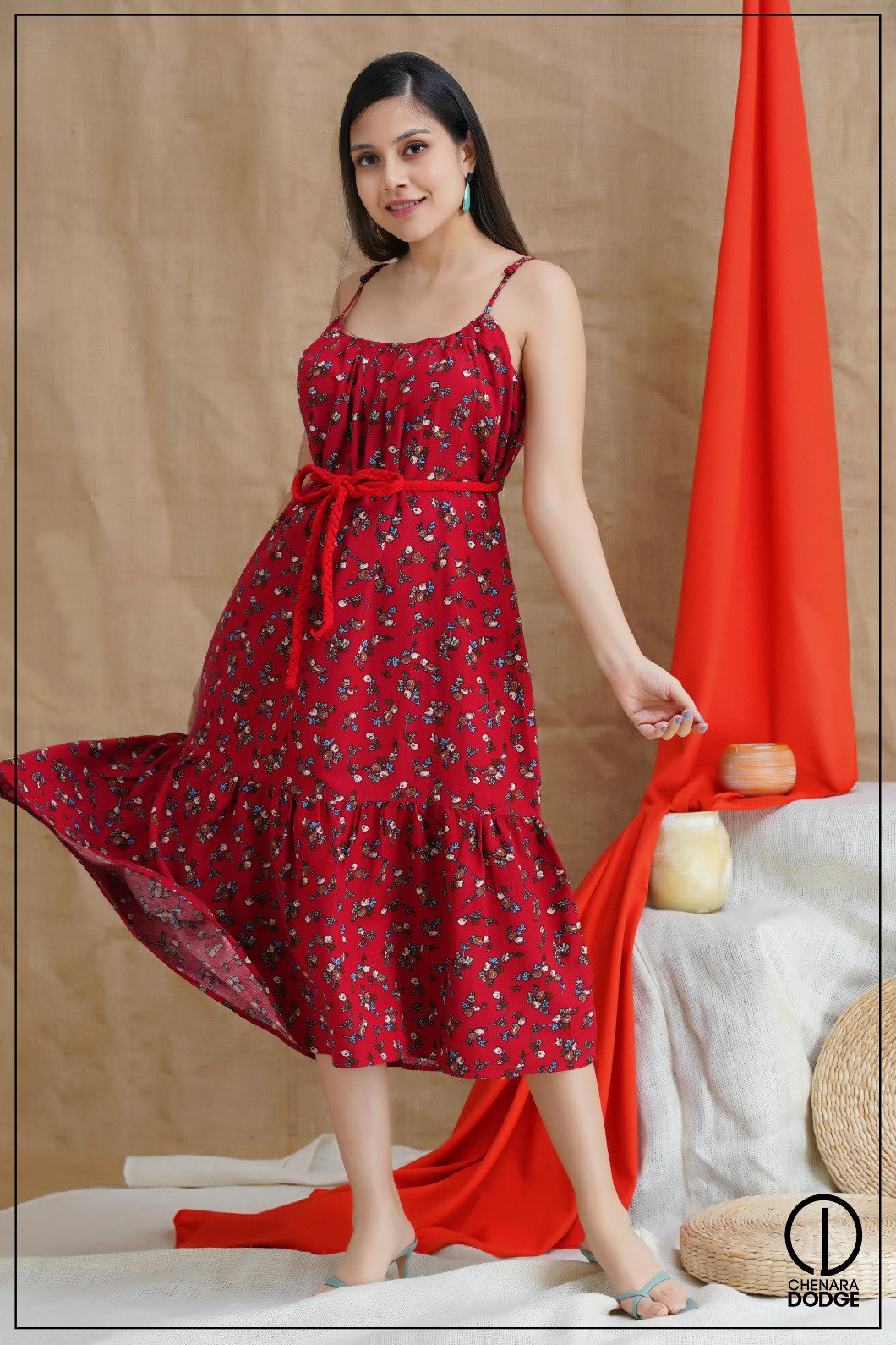 VANESSA STRAP MIDI DRESS-UK8