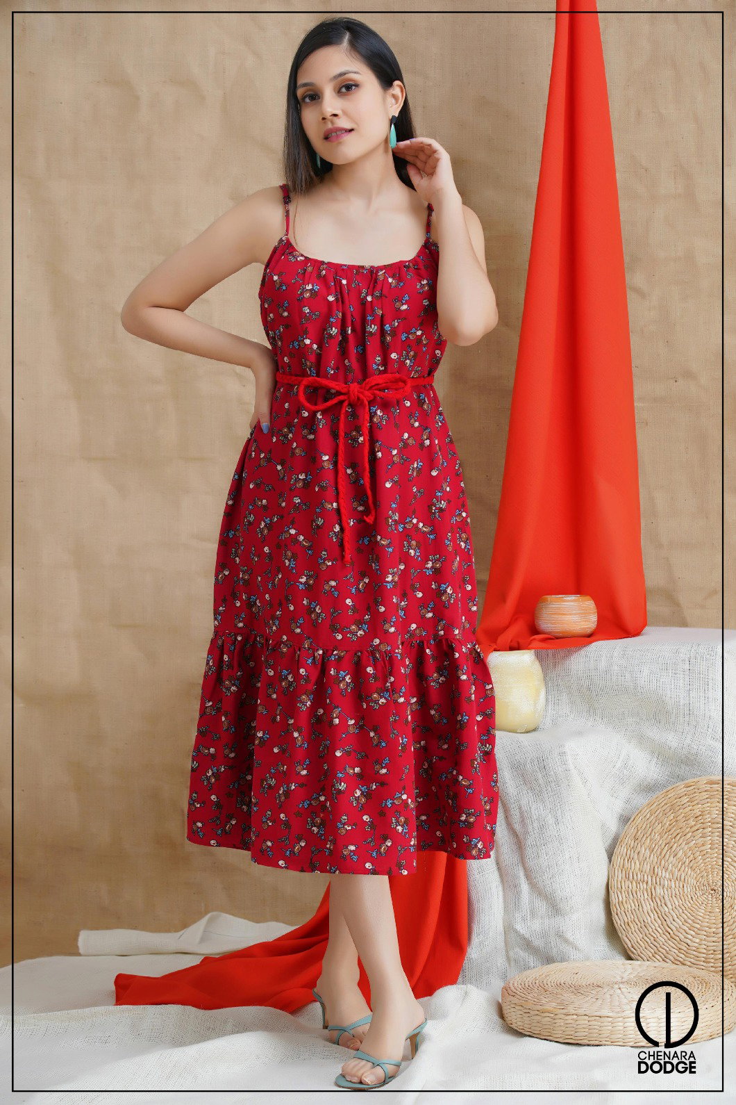 VANESSA STRAP MIDI DRESS-UK8