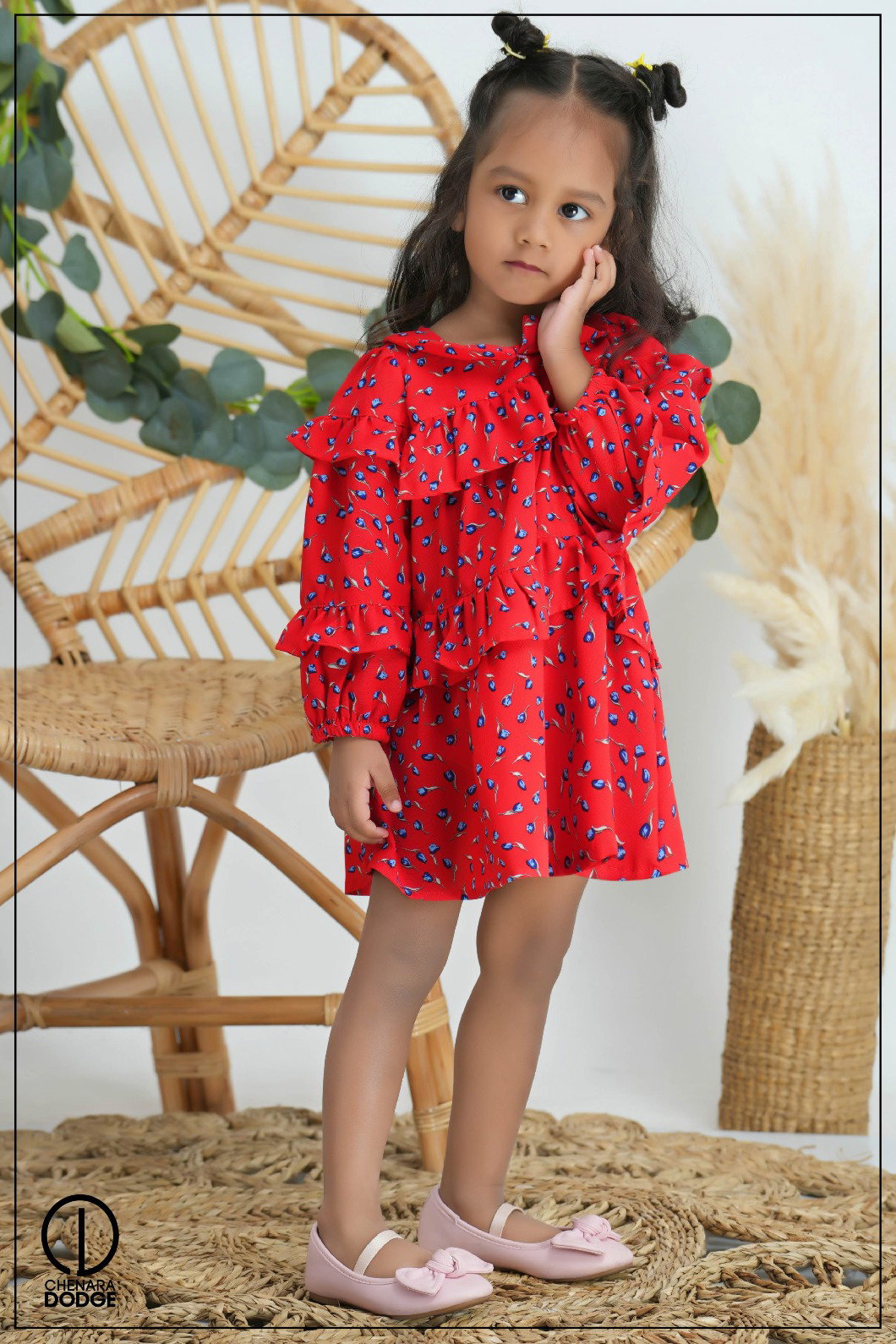 EMMA PRINTED KID'S DRESS-2YR