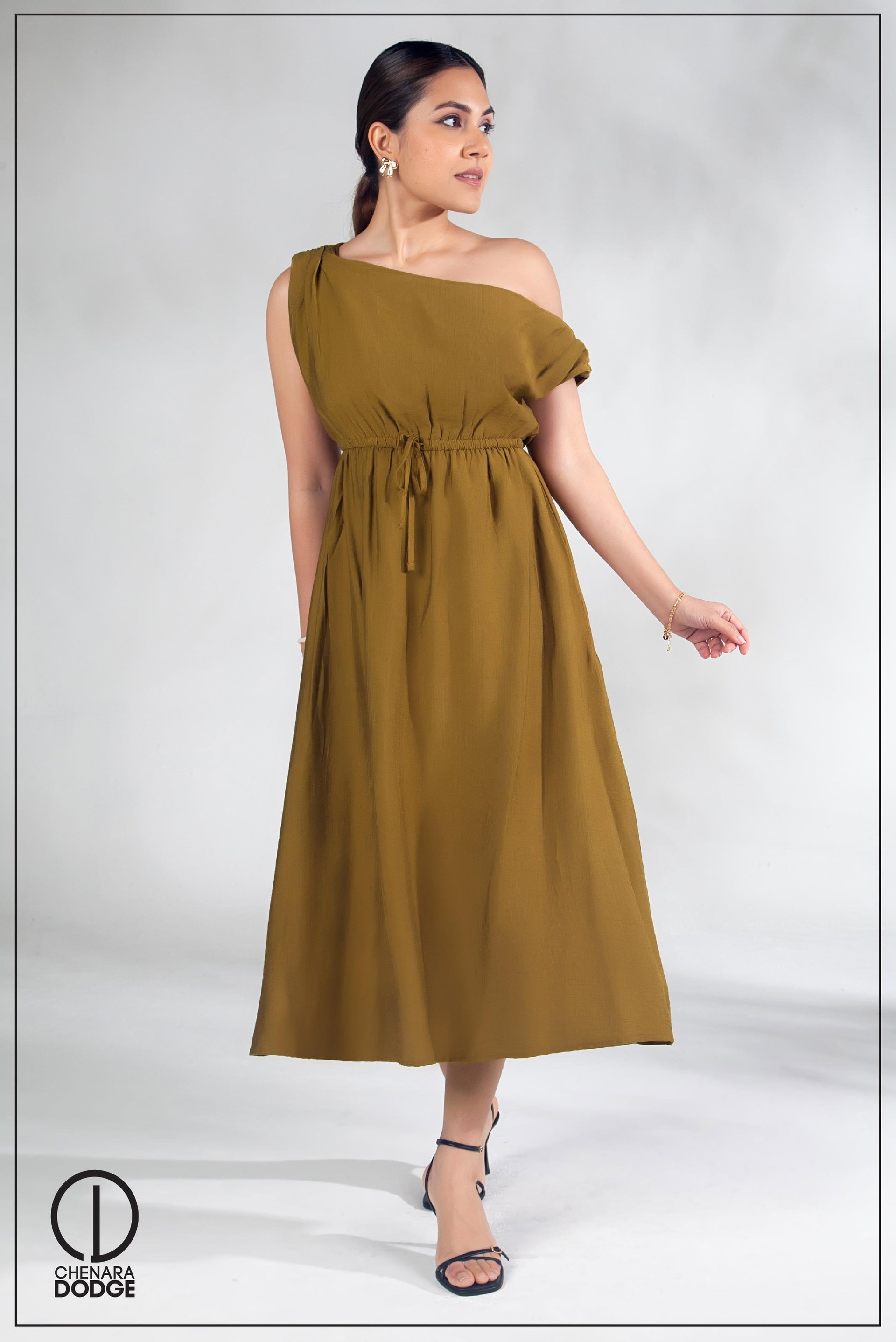 AISLA DROP SHOULDER MIDI DRESS