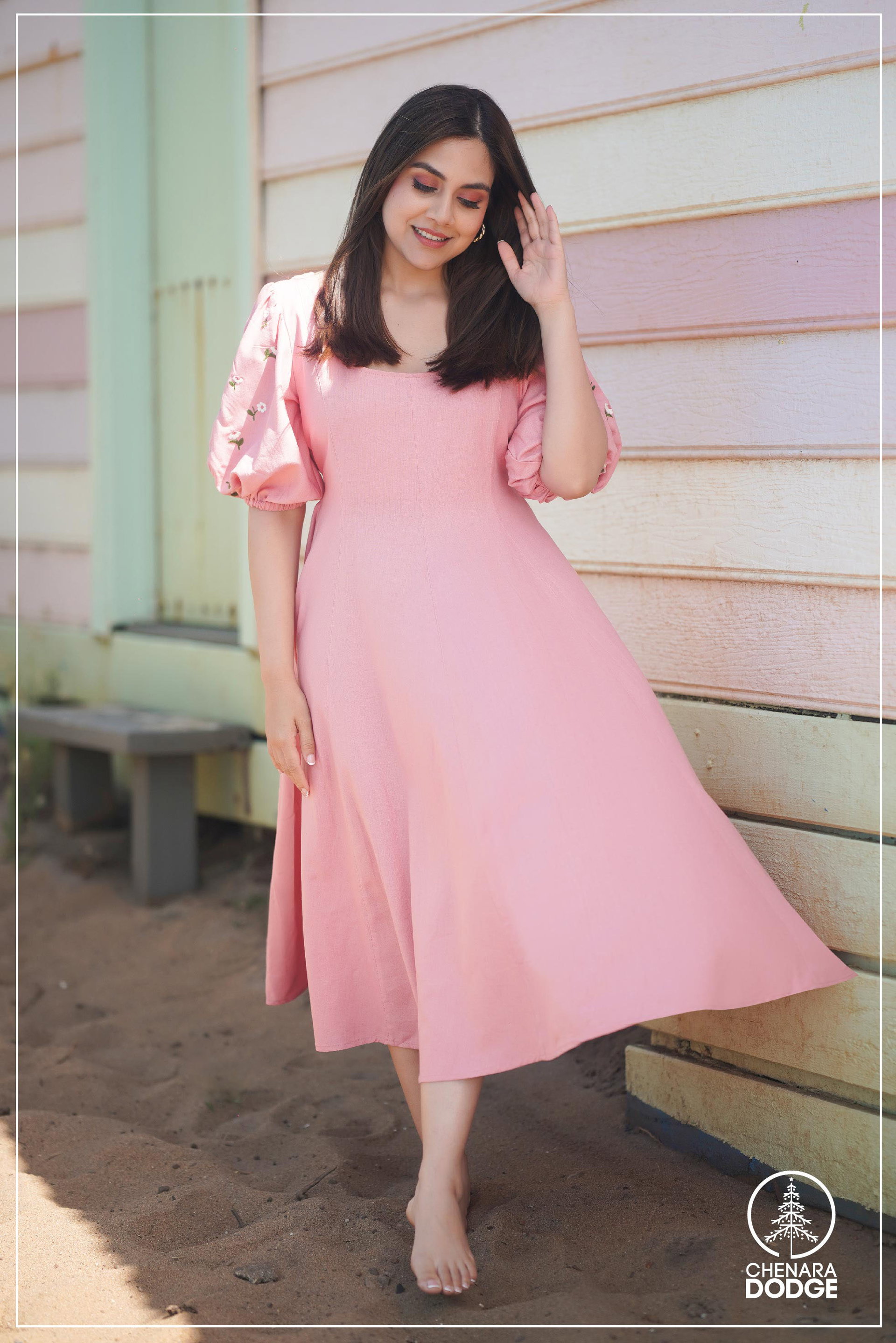 ALANA EMBROIDERED MIDI DRESS