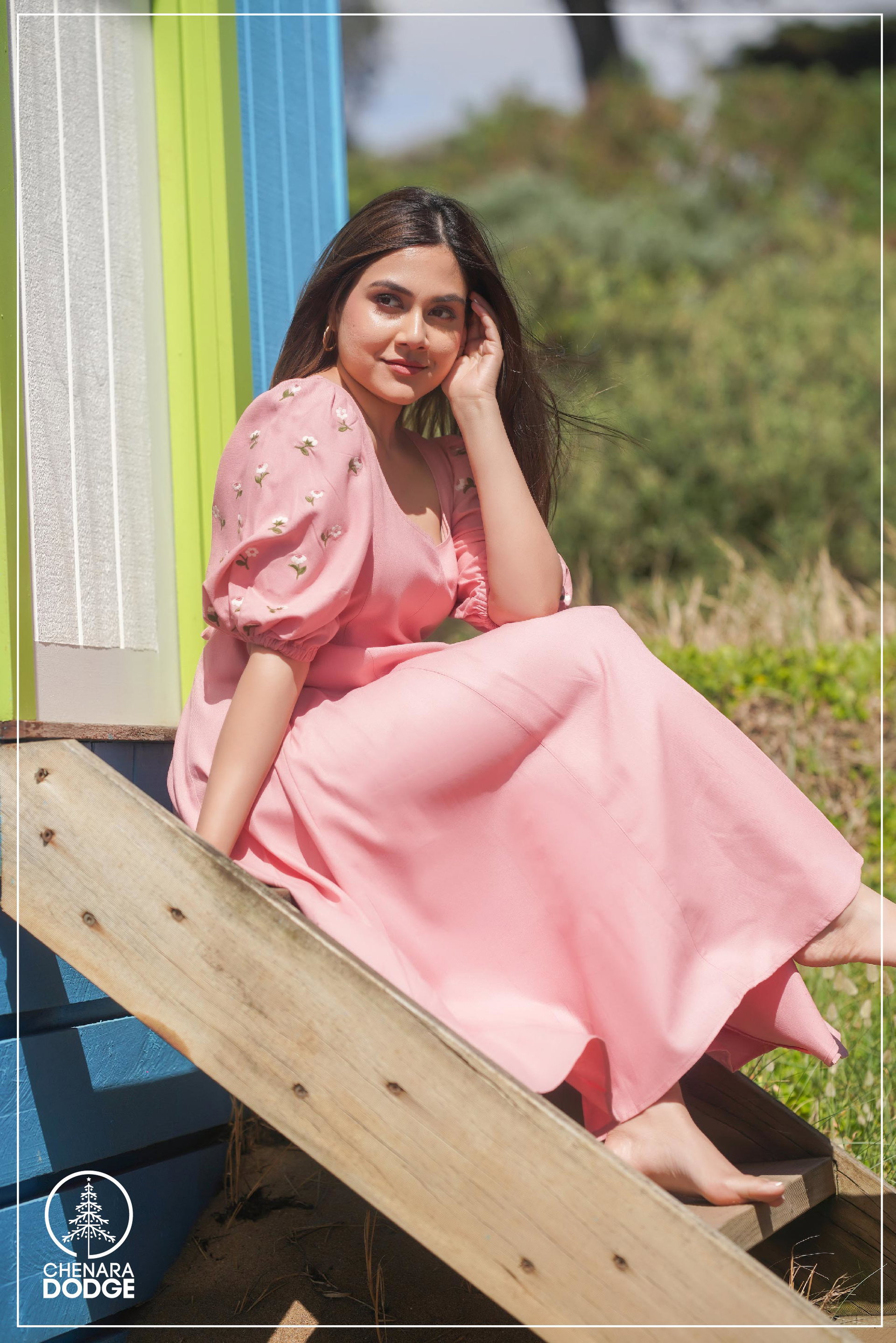 ALANA EMBROIDERED MIDI DRESS