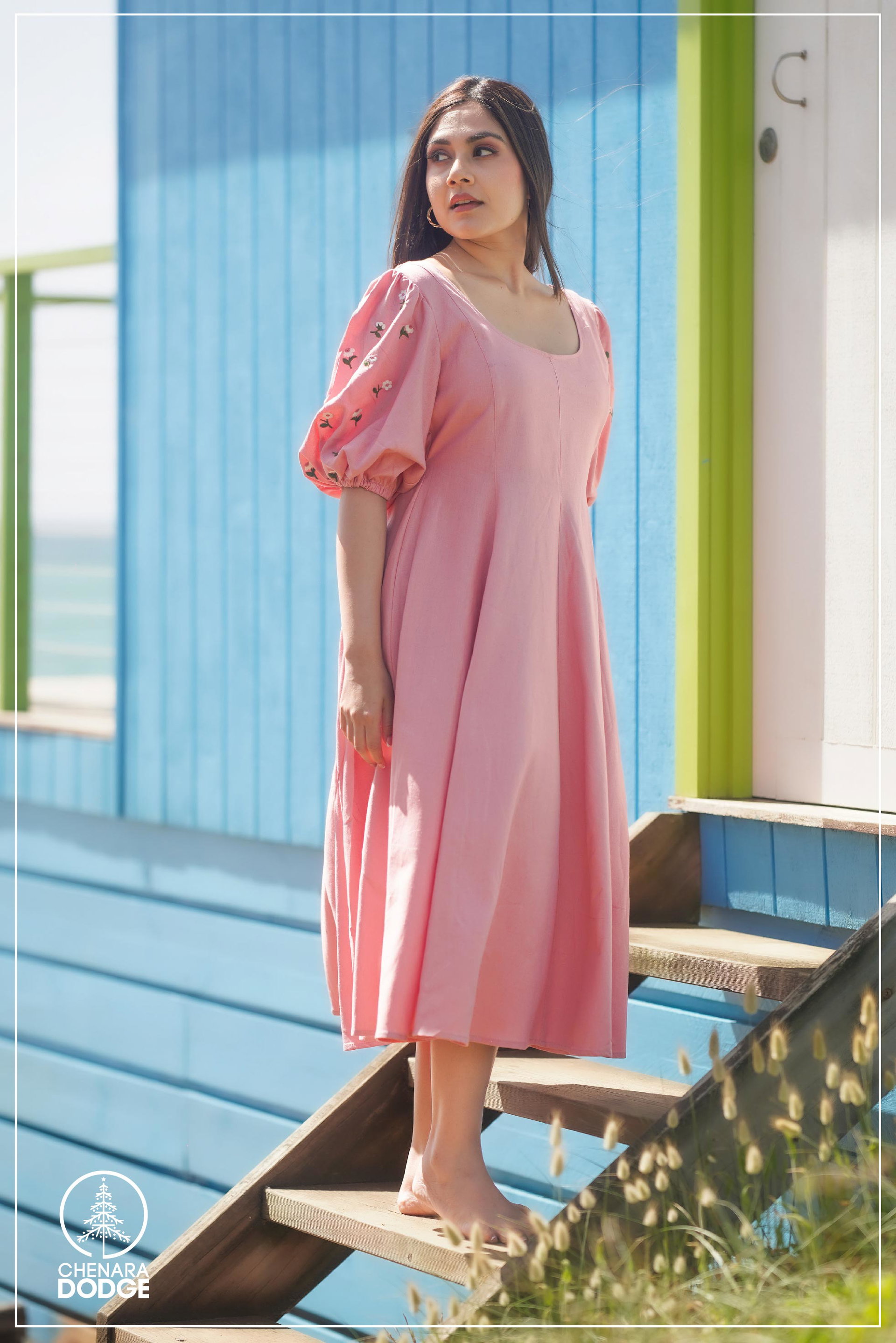 ALANA EMBROIDERED MIDI DRESS