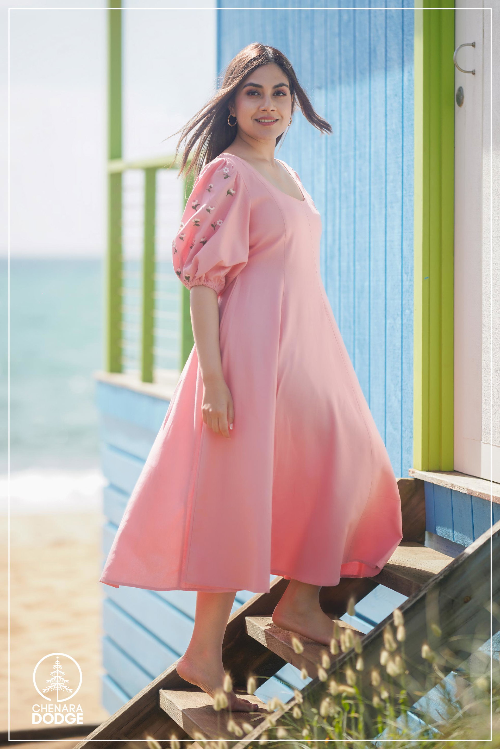 ALANA EMBROIDERED MIDI DRESS