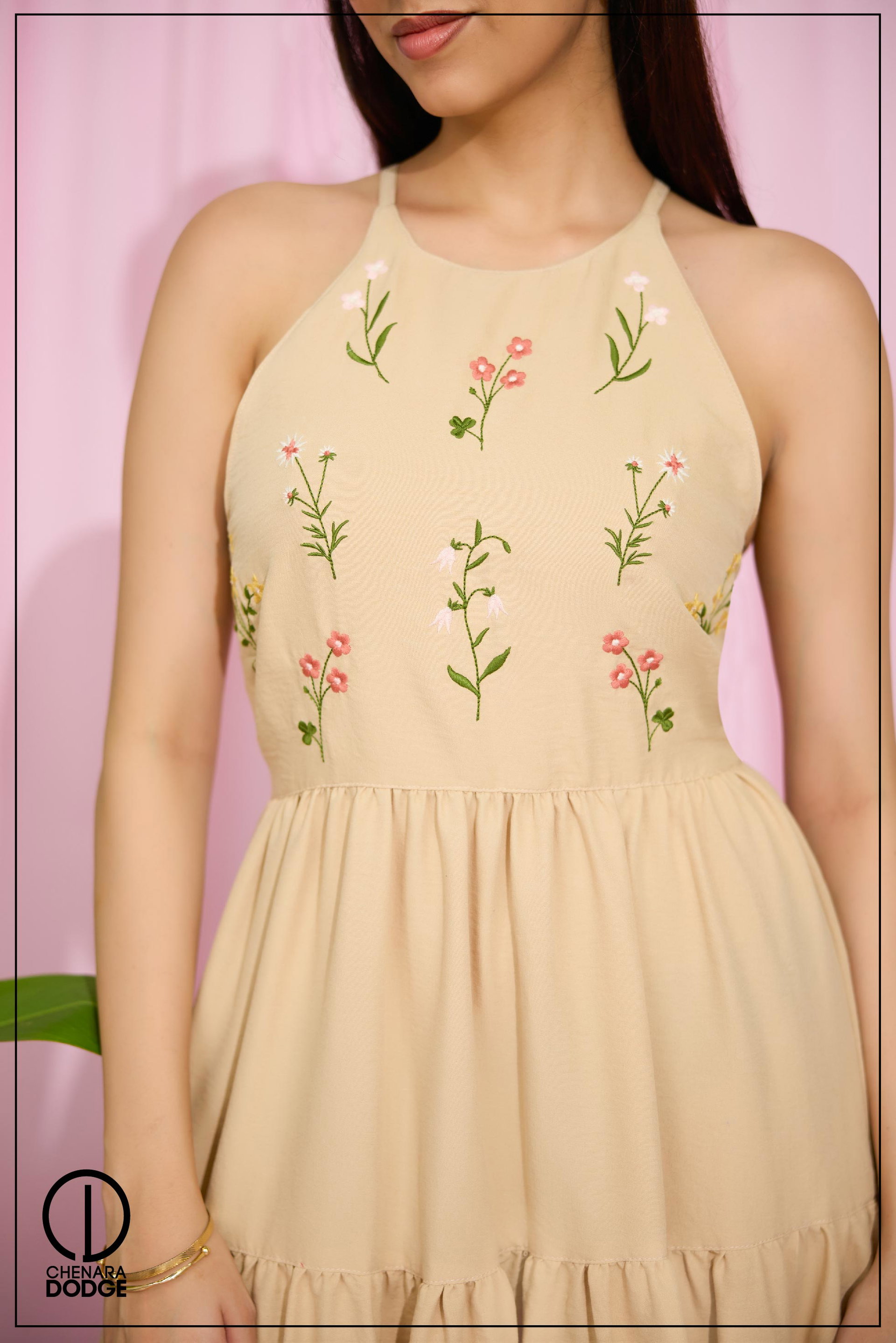 ALEX EMBROIDERED MIDI DRESS