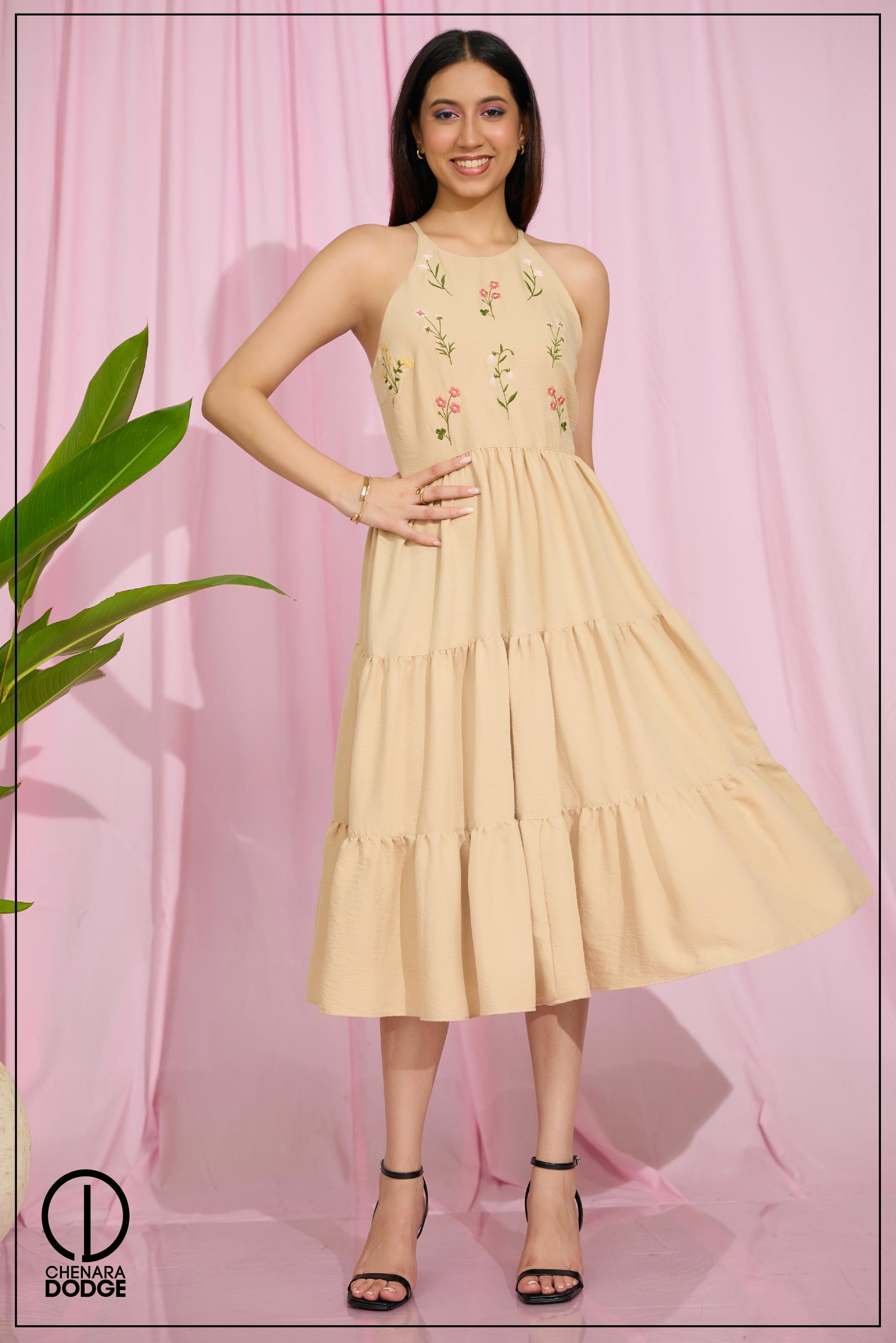 ALEX EMBROIDERED MIDI DRESS