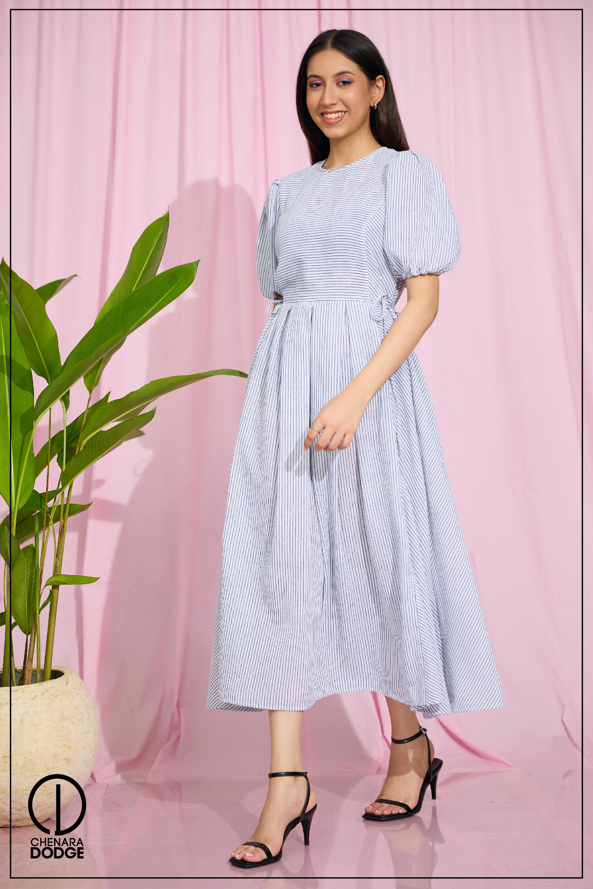 AMAYA HIGH-WAIST MIDI DRESS