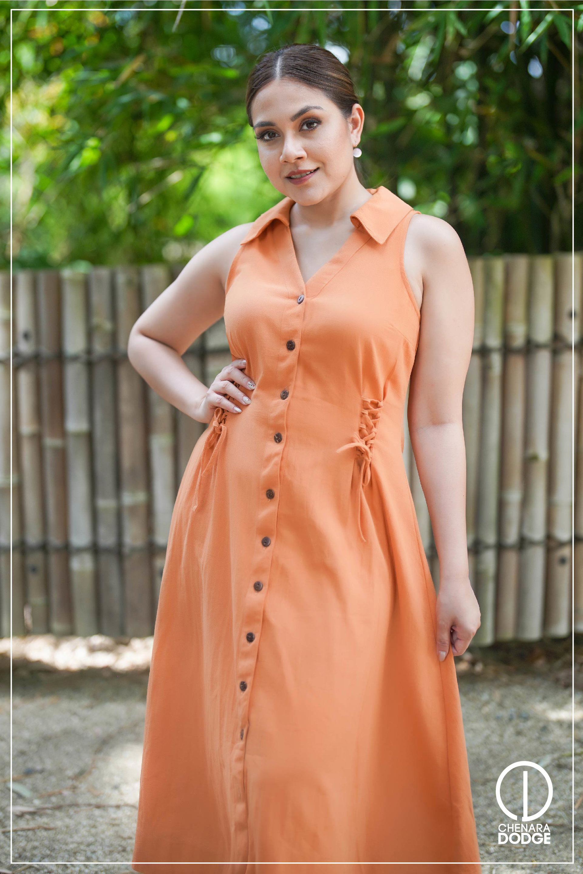 AMELIA TIE UP MIDI DRESS