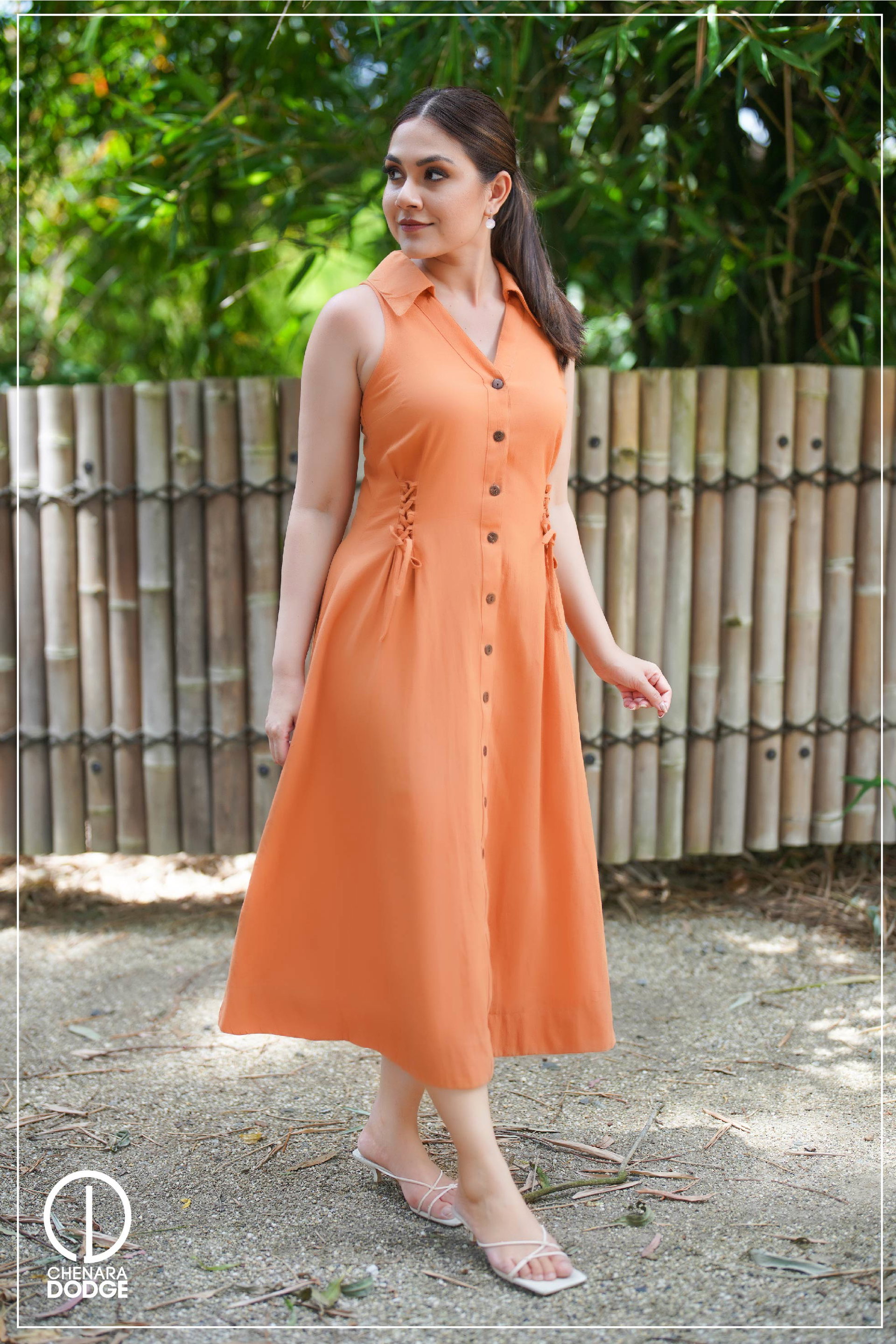 AMELIA TIE UP MIDI DRESS
