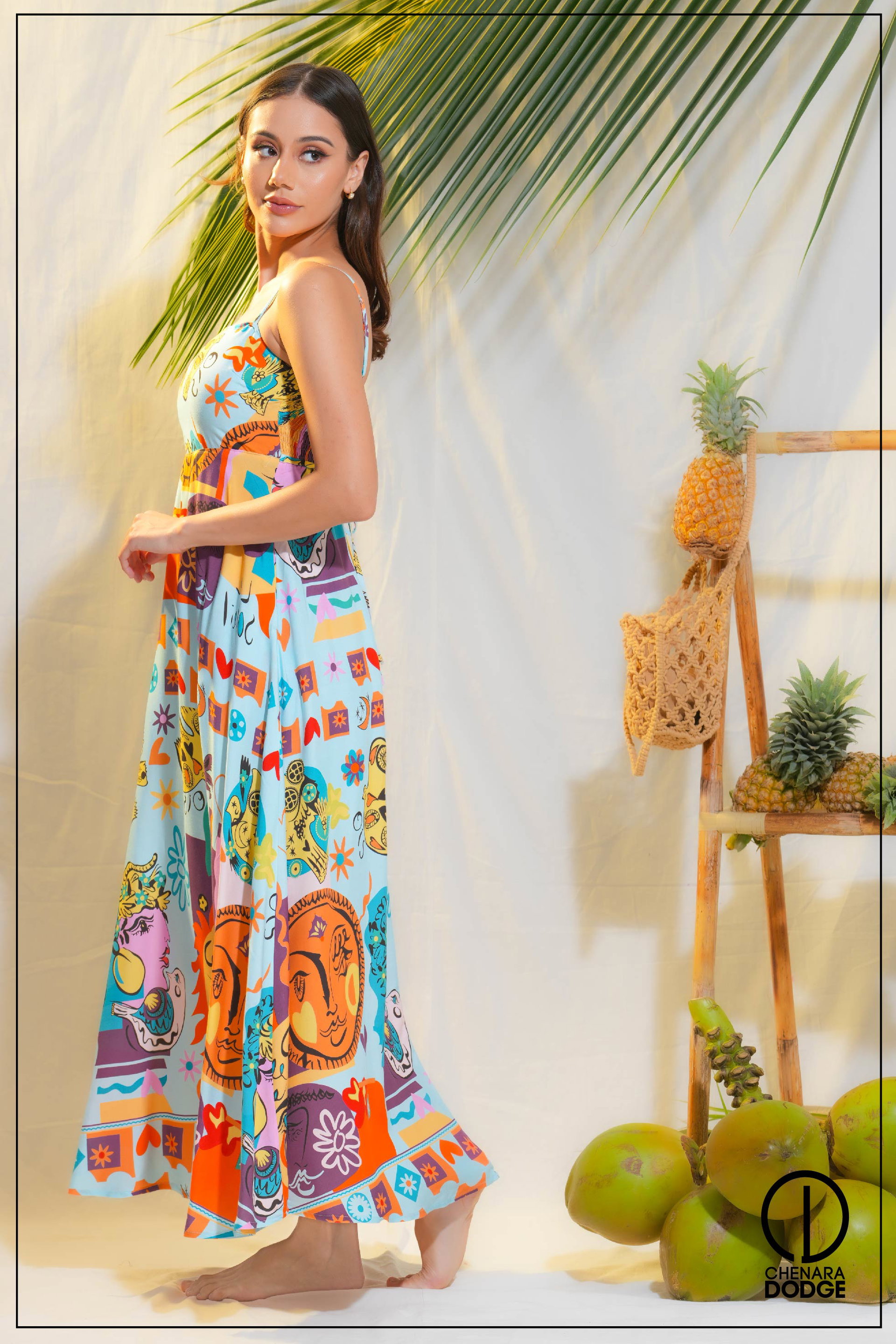 AURELIA STRAPPY PRINTED MAXI DRESS