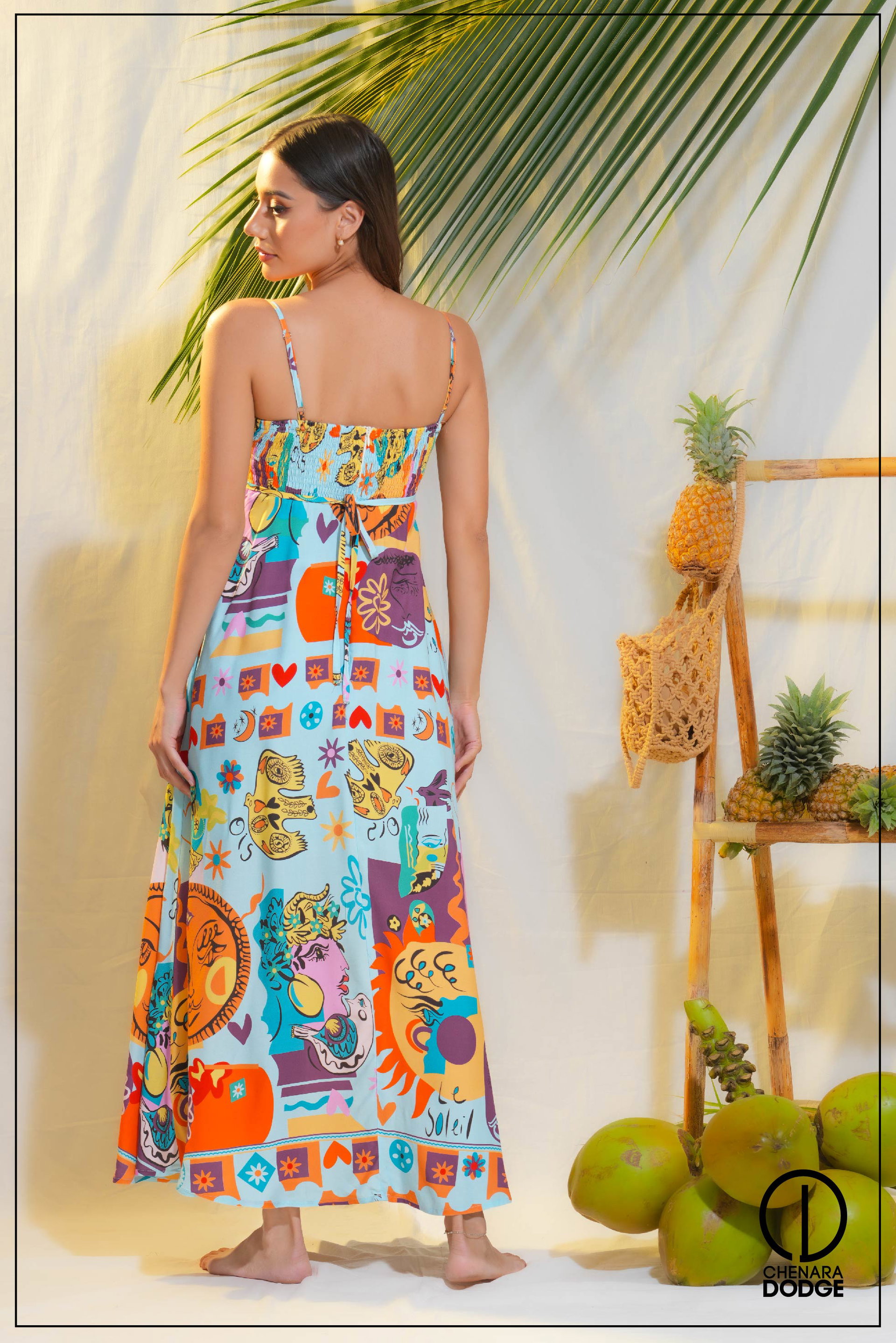 AURELIA STRAPPY PRINTED MAXI DRESS