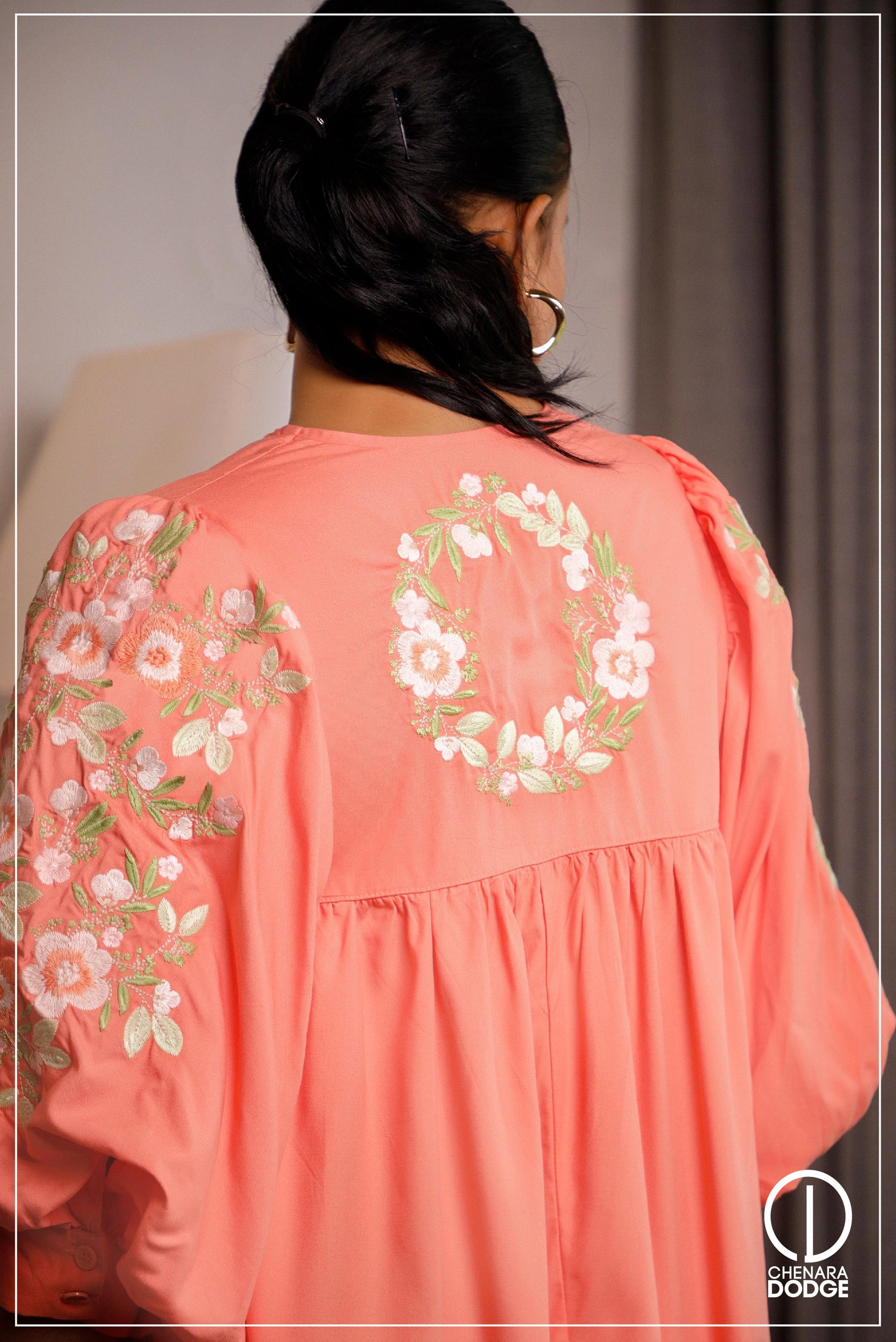 BECKY EMBROIDERED MINI DRESS