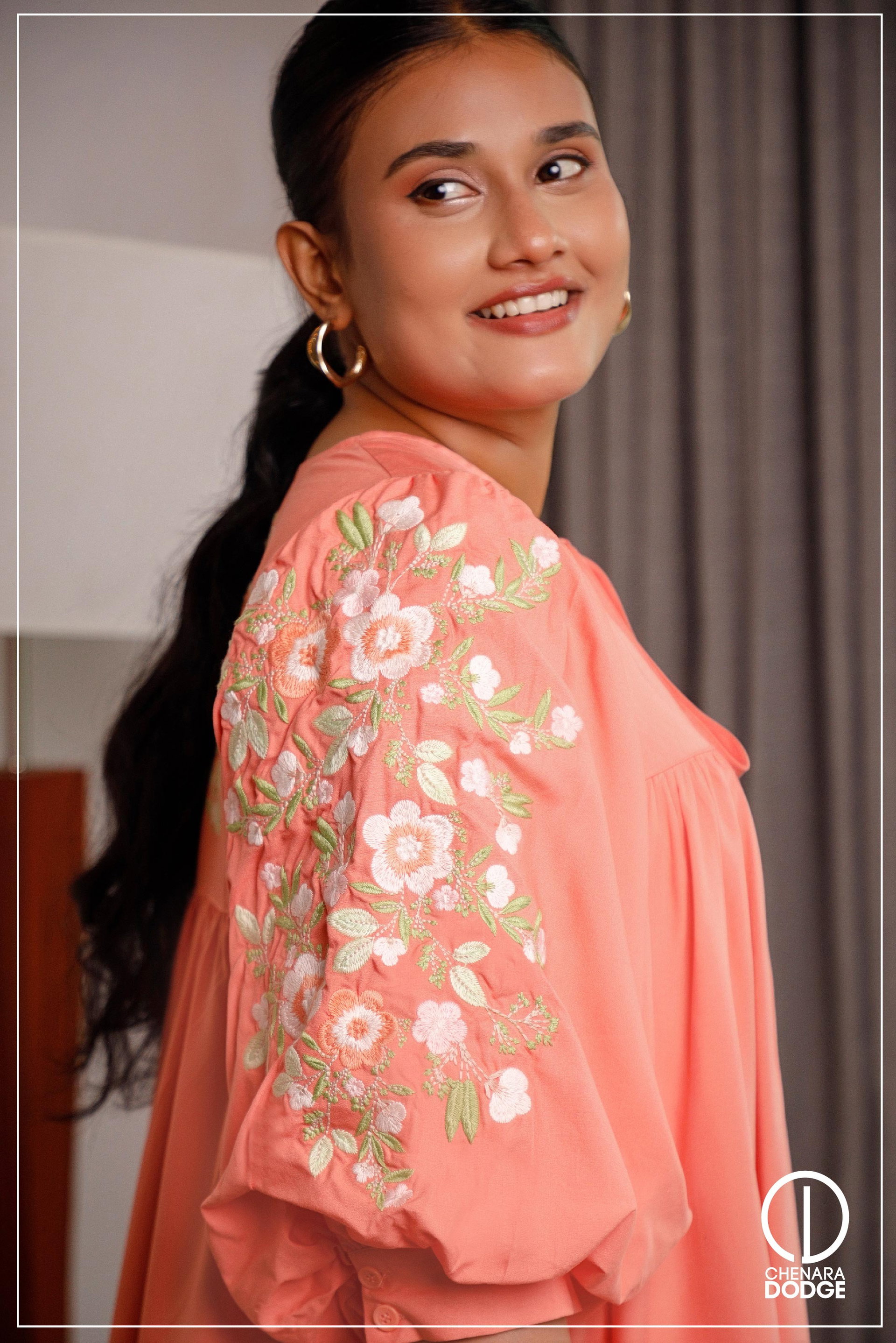 BECKY EMBROIDERED MINI DRESS