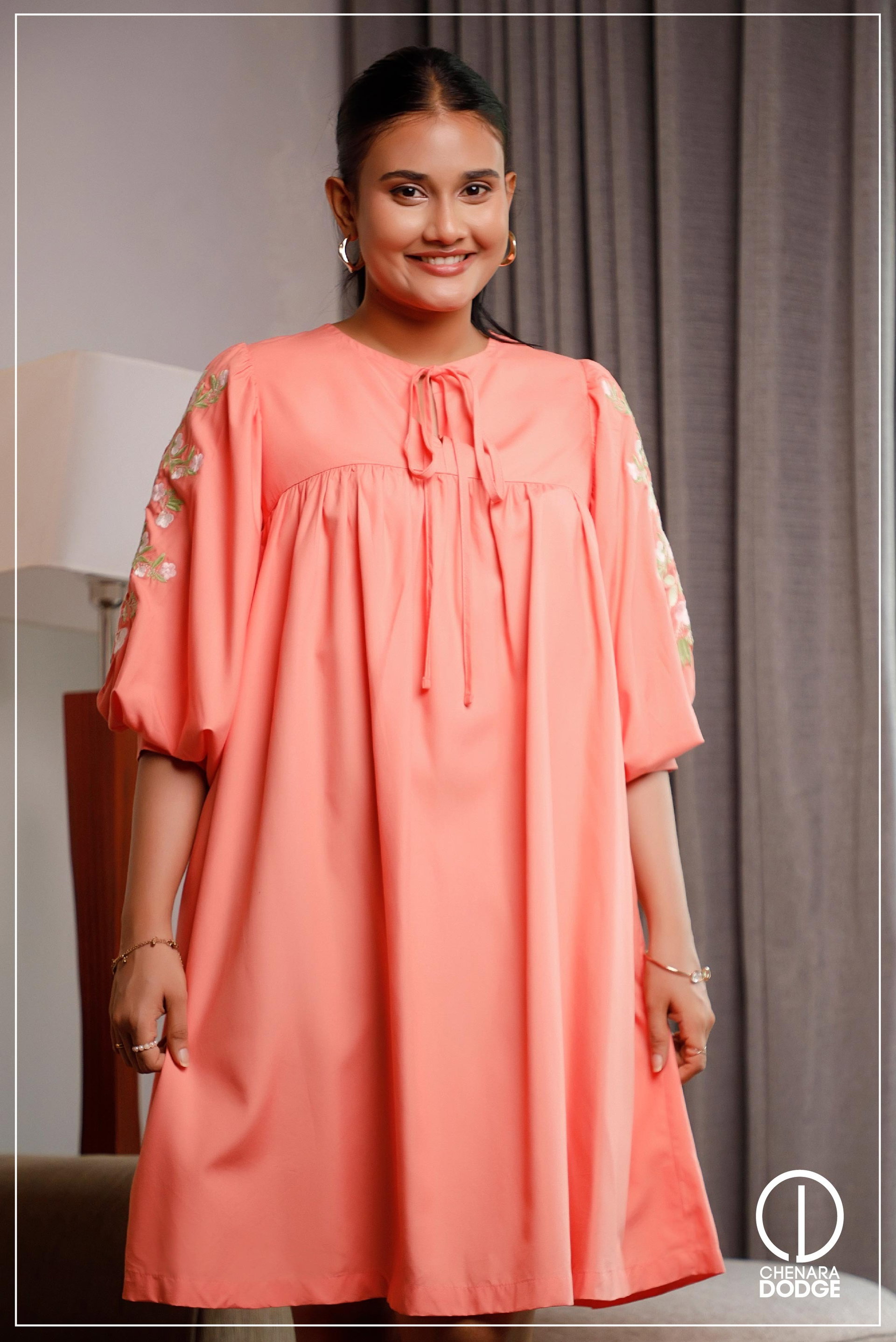 BECKY EMBROIDERED MINI DRESS