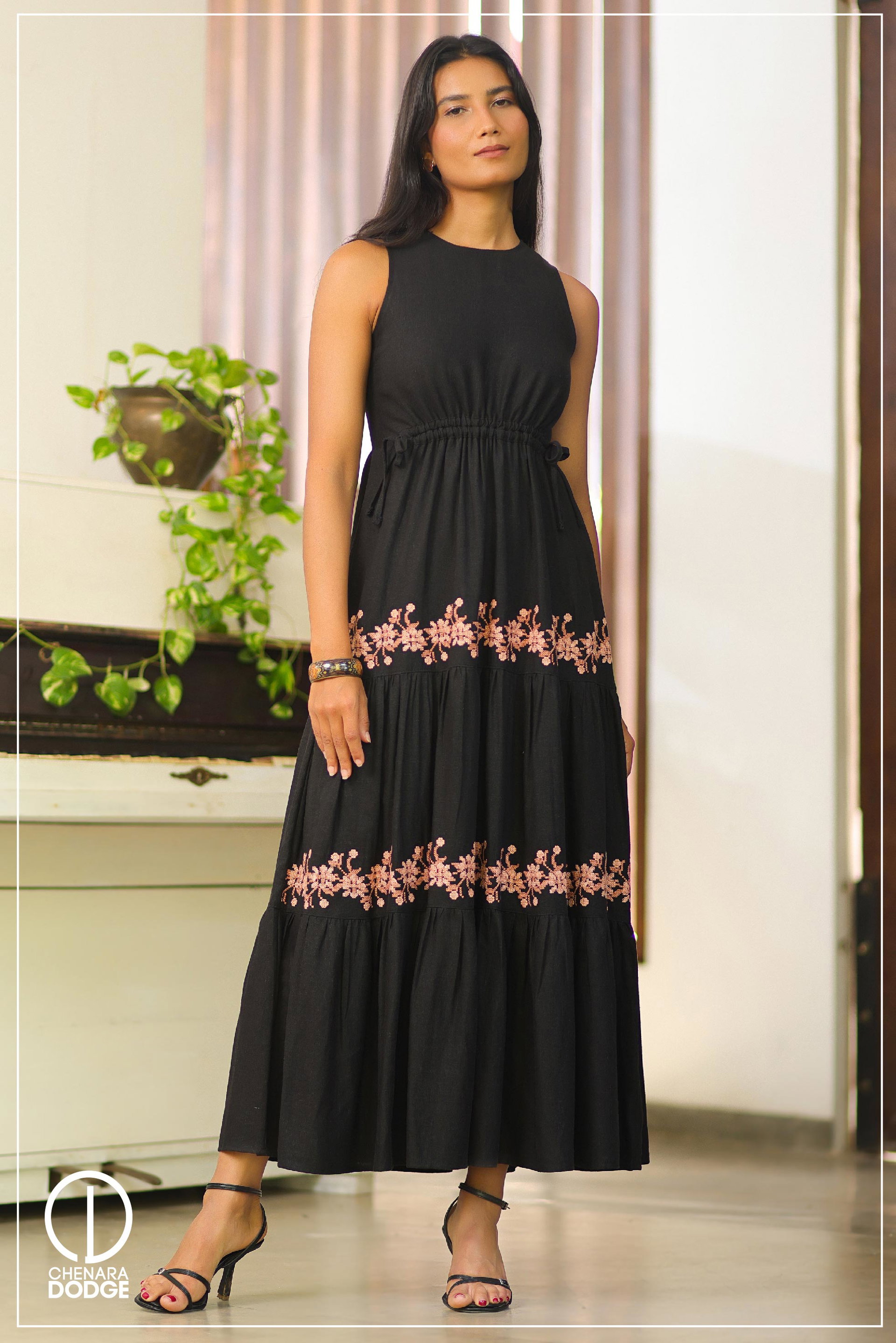 BELLA EMBROIDERED MAXI DRESS