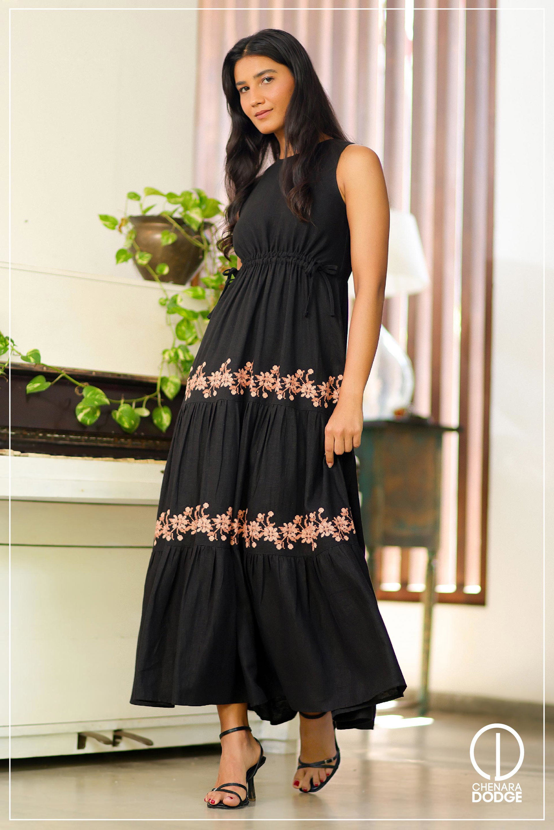 BELLA EMBROIDERED MAXI DRESS