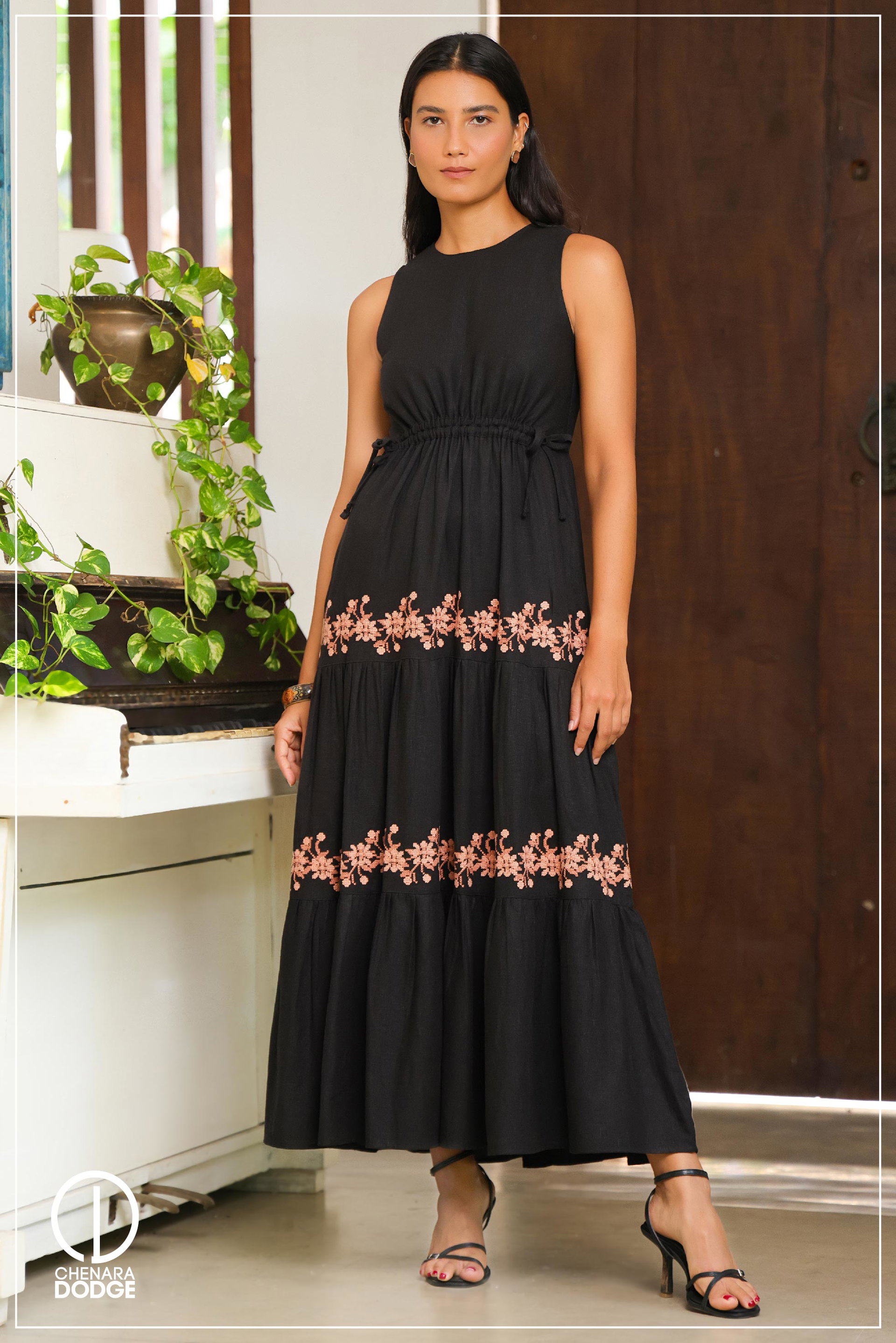 BELLA EMBROIDERED MAXI DRESS